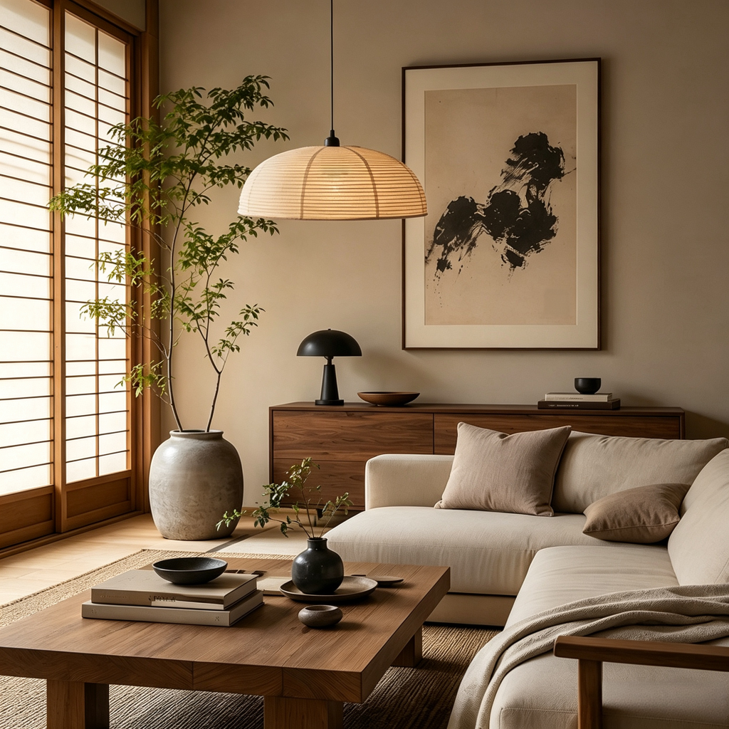Half-Moon Linen Textured Pendant Light