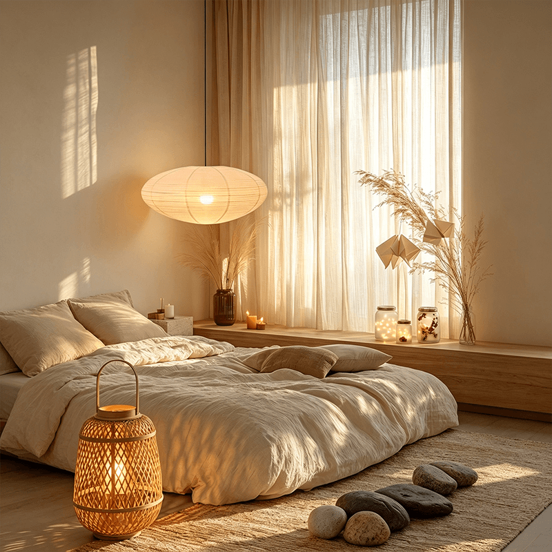 Modern Flat Linen Textured Pendant Light
